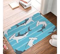 Hammerhead Shark Pattern Tappeto Entrata Asciugatura Rapida Zerbino Asciugapassi Confortevole Tappeto Da Bagno Per Corridoio Esterno Doccia 40X60Cm
