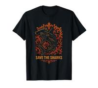 Hammerhead Shark Save the Sharks Retro Ocean Maglietta