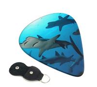 Hammerhead Sharks - Plettri per chitarra, 6 pezzi, spessore 0,71 mm, in celluloide, con supporto in pelle, plettro personalizzato, per basso, chitarra elettrica, acustica, regalo per amanti