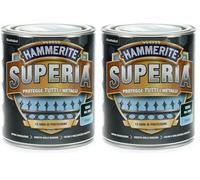 Hammerite Superia smalto metallo antiruggine interno e esterno, Brillante Verde, 750 ml (Confezione da 2)