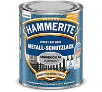 Hammerite, vernice protettiva per metallo, 250 ml, effetto martellato, di colore grigio argento, con finitura antiruggine e verniciatura