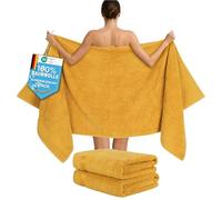 Hammetex Asciugamani da sauna 80 x 200 cm, set da 2 pezzi, asciugamani extra grandi, 100% spugna di cotone, certificati Oeko-TEX, morbidi, assorbenti, con gancio, Mustard