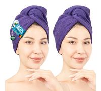 Hammetex Asciugamano per Capelli Donna Set da 2 - Turbante in 100% Cotone - Certificati OEKO-TEX - Morbidi, Assorbenti - Turbante con Bottone