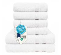 Hammetex Set Asciugamani 6 Pezzi - 2 Teli da Bagno 70x140 cm e 4 Asciugamani 50x100 cm - 100% Cotone Spugna - Certificati OEKO-TEX - Morbidi, Assorbenti - con Asola
