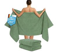 Hammetex Set di 2 Asciugamani Extra Grandi - 80x200 cm, 500 g/mq, 100% Cotone - Morbidi e Assorbenti - Lussuosi Grandi Asciugamani da Spa, Verde Salvia