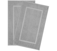 Hammetex Set di 2 tappetini per asciugamani da bagno, 100% cotone, 900 g/mq, certificazione Oeko-TEX, assorbenti e lavabili per bagno, 51 x 86 cm, grigio chiaro