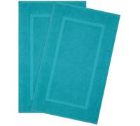 Hammetex Set di 2 tappetini per asciugamani da bagno, 100% cotone, 900 g/mq, certificazione Oeko-TEX, assorbenti e lavabili per bagno, 51 x 86 cm, colore turchese