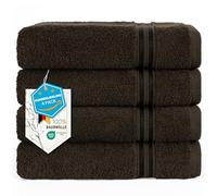 Hammetex Set di 4 asciugamani - 50 x 100 cm, 100% cotone, 4 asciugamani - Certificato ÖKO-TEX, con anello per appendere, morbidi e assorbenti, si asciugano velocemente, marrone