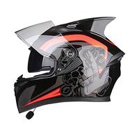 Hammock Bluetooth Casco Moto Integrale,Casco Moto per Donna e Uomo Motorino Caschi Integrali Scooter con Doppia Visiera Parasole,Casco da Moto Four Seasons Universale,ECE Omologato D,2XL=62~63cm