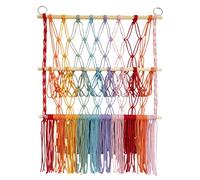 Hammock for Stuffed Animals - Double Layer Bohemian Plush Net | Boho Toy Organizer Rainbow Storage Holder Bear Kids Room