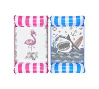 Hammock Pool Float - 2 Pack Pool Floats for Adults 4 in 1 Multi-Purpose Inflatable Swimming Pool Lounger Chair Saddle Raft for Beach Party Travel