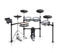 HAMPBACK ACE-530 - Set batteria elettrica con teste in rete a doppio strato, piattini di strozzamento, supporto non incassato ad alto cappello, ripristino del suono autentico del tamburo e
