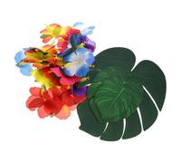 HAMPPLIES 1 Set Decorazioni da Tavola per Feste Foglie e Fiori Simulati per Hawaiani per Celebrazioni e Raduni