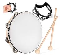 HAMPPLIES 1 set Tamburelli con Bacchette Strumento Musicale per Adulti Tamburello Leggero e Versatile per Feste e Allenamenti Musicali