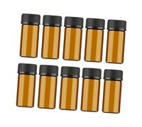 HAMPPLIES 10 pezzi Bottiglie Vetro Piccole per Olio Essenziale con Tappo e Tappo Fiale Vuote Marroni per Profumi Chimica e Portatili e Antiperdita