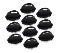 HAMPPLIES 10 Pezzi Spazzole Esfolianti per Capelluto Nere Massaggiatore Flessibile Antiforfora per Shampoo Pulizia Profonda e Relax di Cute per Casa Viaggi e Animali