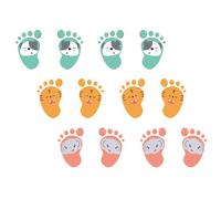 HAMPPLIES 12 Pezzi Adesivi Orme da Pavimento per Asilo Decorativi e Impermeabili Facili da Applicare Adesivi Calpestabili per Camerette Ingresso e Scuola Colori Vivaci e