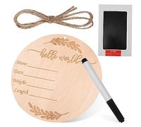 HAMPPLIES 1set Cartelli Annuncio Per Pennarello e Laccetto Dischi Legno Per Catturare Momenti Speciali Del Tuo