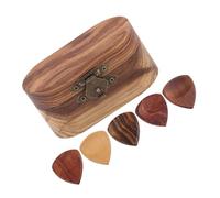 HAMPPLIES 1set Plettri Per Chitarra Elettrica Con Scatola Legno Di Plettri Legno Per Diverse Tecniche Musicali Compatto e Organizzato Per Facile Trasporto e Accesso