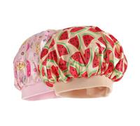 HAMPPLIES 2 Pezzi Cappello Notte in Satin Stampato e Copricapo Dormire per Casa e Viaggio Facile Indossare e Rimuovere