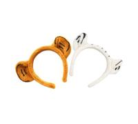 HAMPPLIES 2 pezzi Cerchietti Capelli Donna Tigre Fascia Peluche Soffice con Orecchie Tigre Gialle e Bianche Accessori Cosplay Festa e Trucco Viso per Adulti e Adolescenti Comodi e