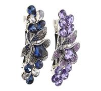 HAMPPLIES 2 Pezzi Fermagli Rettangolari con Strass per Capelli da Donna Clip Metalliche con Molla Resistente Accessori Leggeri e Brillanti per Acconciature Quotidiane e Matrimoni