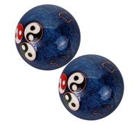 HAMPPLIES 2 Pezzi Palle Cinesi Baoding per Esercizio Mano con Campanello Design Feng Shui Blu con Motivo Palle Meditazione e Stress Portatili e Leggere per Fitness e Relax