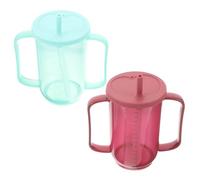 HAMPPLIES 2 Pezzi Sippy per Anziani con Cannuccia e Tazza per Alimentazione e Pazienti Mug Adattiva per Disfagia per Anziani e Disabili