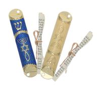 HAMPPLIES 2 Set Mezuzah in Metallo con retrò Unico Decorazione Religiosa Ebraica Regalo per Inaugurazione e FESTIVITÀ Facile da Installare