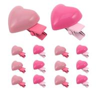 HAMPPLIES 24 Pezzi 24 Mini Fermagli per Chioma a Forma di Cuore Rosa e Rosa Cipria, Clip Leggeri e Funzionali per Frangia e Ciocche Ribelli, Accessori per Capelli per Ragazze, Set da 24