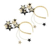 HAMPPLIES 2pezzi Cerchietto Stelle Cinque Punte per Ragazze Cerchietto per Capodanno Paillettes e Glitter Accessori per Capelli per Compleanni e Feste