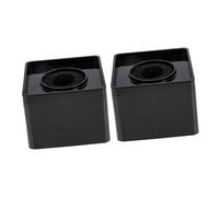 HAMPPLIES 2pezzi Microfono Abs Square Cube Mic Station Logos Interview Tv Station Mic Logos Nero Piccolo e Compatto Facile da Riporre e Usare all Aperto