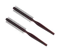 HAMPPLIES 2pezzi Spazzola Rotonda Per Acconciature Legno Pettine Per Ricci e Styling Spazzola Per Con Manico Legno Per Onda Voluminosa e Lisci