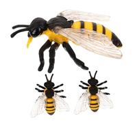 HAMPPLIES 3 Honey Bee Toys Realistic Plastic Figurines Early Educational Insect Models For Party Decor And Science Projects