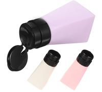 HAMPPLIES 3 pezzi Bottiglie Vuote con Pompa Push Down per Smalto e Solvente Dispenser Ricaricabili Colorati Pastello Contenitori Pratici per Nail Art e Make-up