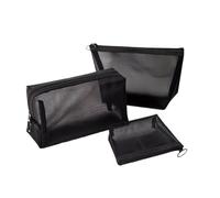 HAMPPLIES 3 pezzi in Trasparente Tasche Organizer per Viaggio Donna Portatrucchi Capienti e Leggere per Cosmetici e Accessori Sundries