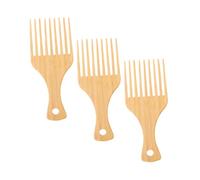 HAMPPLIES 3 pezzi Pettini in Bamboo con Denti Larghi per Acconciature Multifunzione e Donna Pettine per e Lisci Resistente e Sul Capelluto per Quotidiano e