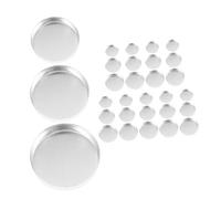 HAMPPLIES 30 pezzi Pz Palette Ombretto Vuote Rotonde in Alluminio Misure Resistenti e Compatte per Trucco Te e Viaggi Contenitori Cosmetici Portatili per Ombretti e Balsamo Labbra