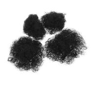 HAMPPLIES 4 Pezzi Accessori Afro per Bambine con Chignon Sintetico Riccio Clip Invisibile Leggero e Realistico per Feste Tema Nera