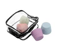 HAMPPLIES 4 pezzi Barattoli Viaggio Silicone Contenitori per Crema Riutilizzabili per Skincare Compatti e Resistenti per Viaggi e Trasporti Cosmetici