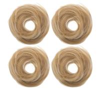 HAMPPLIES 4 Pezzi Elastico per Capelli con Chignon Sintetico per Donna Posticcio Messy Bun per Acconciature Eleganti e Quotidiane Accessorio Leggero e Confortevole per Festival e Uso