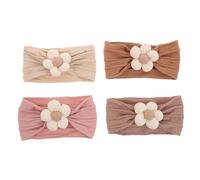 HAMPPLIES 4 Pezzi Fasce Elastiche Floreali per Neonate da Fascia Morbida e Confortevole con Dettagli Floreali per Ragazzo Ragazza Infanti e Bambine Accessori Capelli Delicati e Versatili per