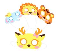HAMPPLIES 4 pezzi Maschere Animali Non Riutilizzabili per Feste Cosplay e Attività Educative Decorazioni Divertenti per Scuole
