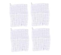 HAMPPLIES 4 Pezzi Mussola Di Cotone a Sei Strati Asciugamano Assorbente Per Bambino Bavaglino Bianco