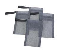 HAMPPLIES 4 pezzi Sacchetti Porta Saponetta in Nylon Resistente con Chiusura Coulisse e Gancio Appendibile Custodia Protettiva per Sapone Solido da Bagno e Doccia Design Minimalista Grigio