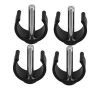 HAMPPLIES 4 Pezzi Serratura a Perni di Ricambio Nero per Bastoni da Passeggio e Sedie a Rotelle Clip a Forma di C per Tubo da 25mm o 28mm, Materiale Plastica e Ferro
