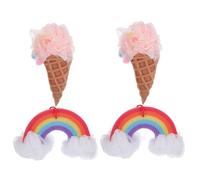 HAMPPLIES 4 Pezzi Spugne Bagno Forma di Gelato Corpo Esfoliante con Design Cono Ergonomico Spugne Doccia Soffici per Sensibile Accessori Bagno per Pulizia Profonda e Schiuma Veloce