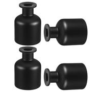 HAMPPLIES 4pezzi Barattolo in Vetro per Diffusore di Bastoncini di Giunco Nero Opaco da Contenitore Vuoto per Aromaterapia Flacone per Conservazione di Fragranze