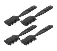 HAMPPLIES 4pezzi Pettine per Parrucchiere Doppio Scopo Strumento per Sfoltire Professionale Pettine per Rasoio per Capelli da Salone per Tagliare le Doppie Punte Strumento di Taglio