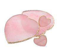 HAMPPLIES 4pezzi Tavolozza di Colori in Resina per Nail Art Forma di Cuore con Dorato Espositore per Manicure Leggero e Portatile